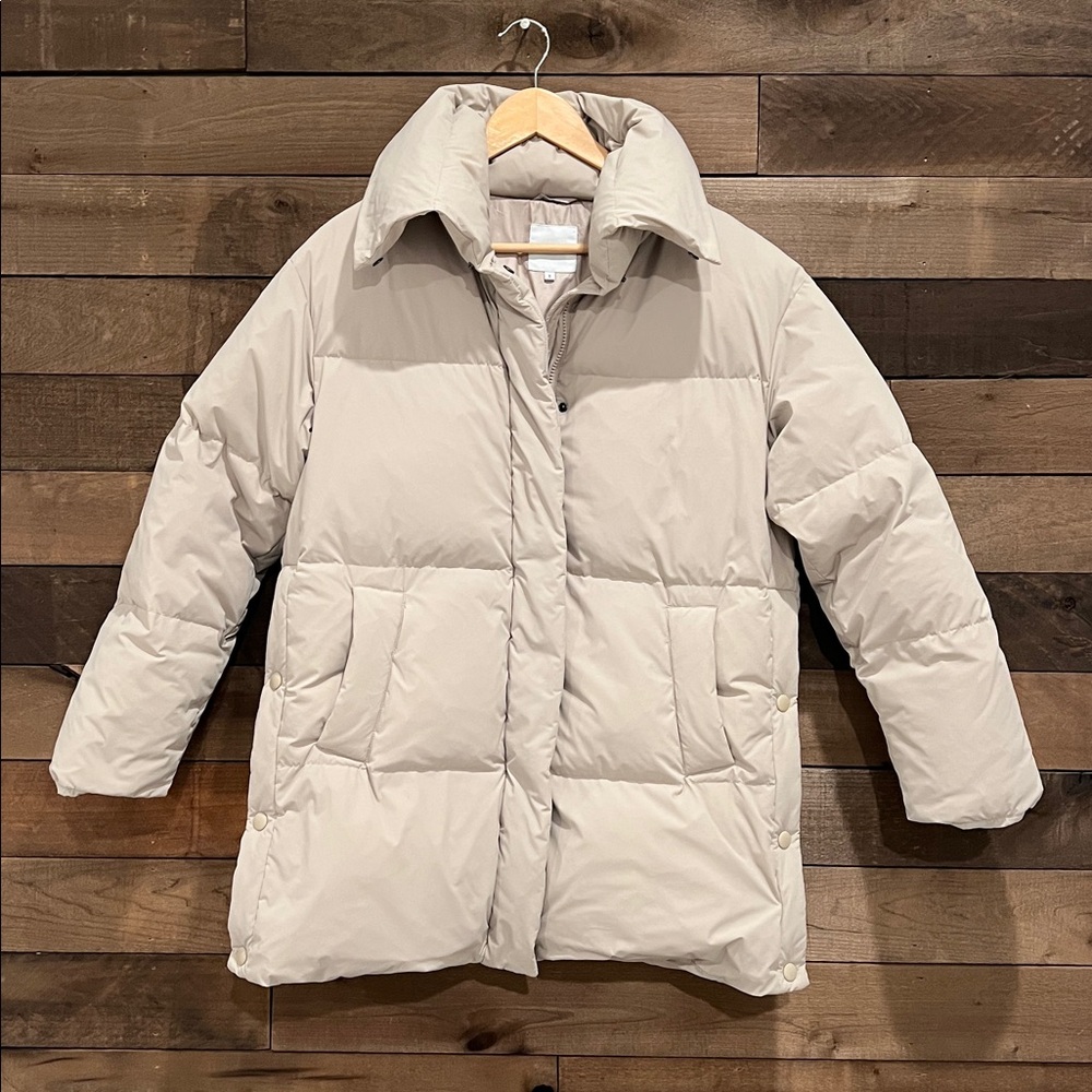 Aspesi Women's Marla Coat Jacket in Neutral Tan Cream Gray